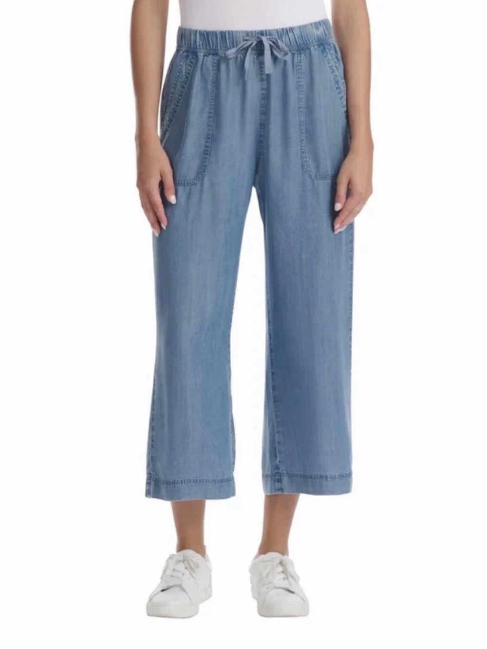 Splendid Women's Lyocell Wide Leg Crop Pant Blue Size M